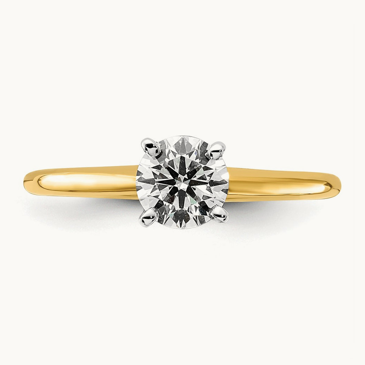 Round Solitaire Engagement Ring, 0.25-5.00 ct tw Lab-Grown Diamond — 3/4 ct, 14K Two-Tone