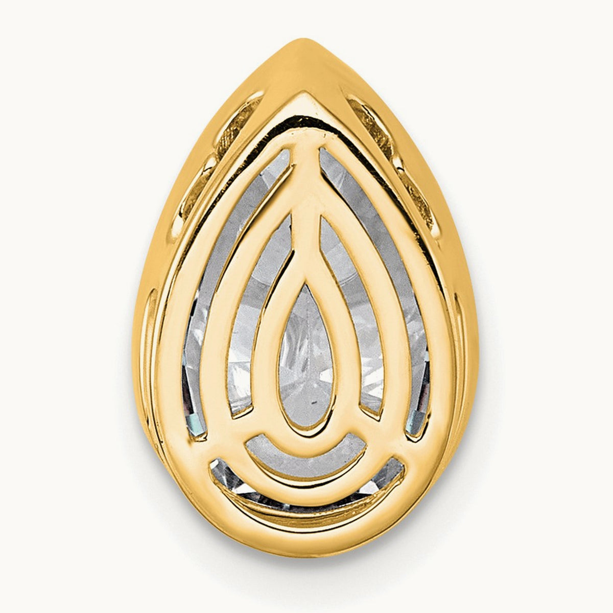 Pear Bezel Chain Slide, 0.25-3.00 ct tw Lab-Grown Diamond — 3 ct, 14K Yellow Gold