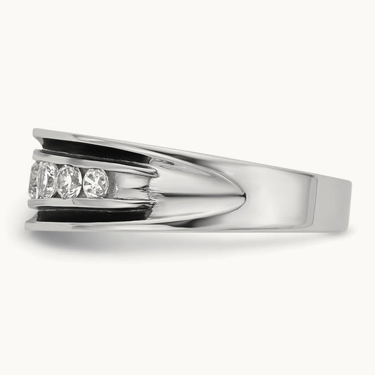 w/Black RH IB Goodman Complete 7-Stone 5/8ct Diamond Ring, 14K White Gold