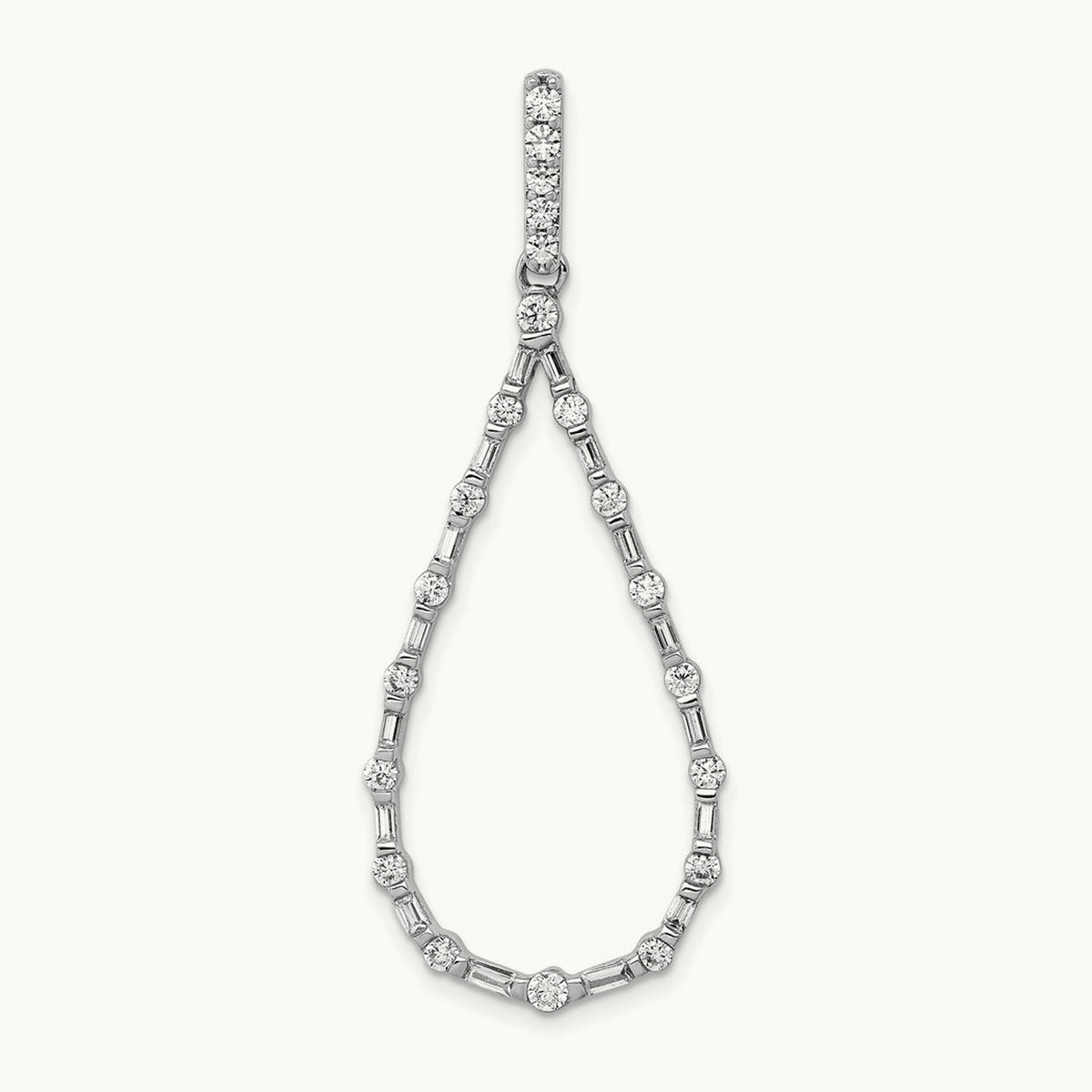 3/4ct. Diamond Teardrop Pendant, 14K White Gold