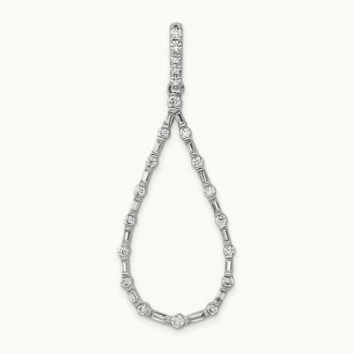 3/4ct. Diamond Teardrop Pendant, 14K White Gold