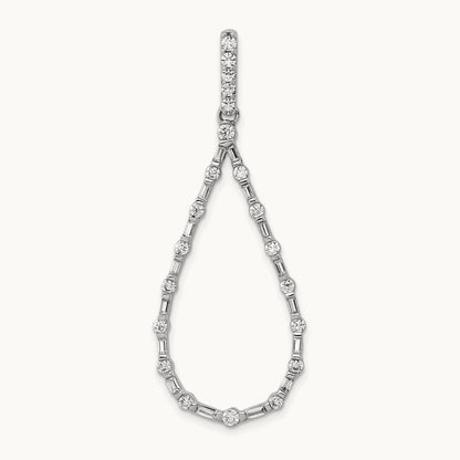3/4ct. Diamond Teardrop Pendant, 14K White Gold
