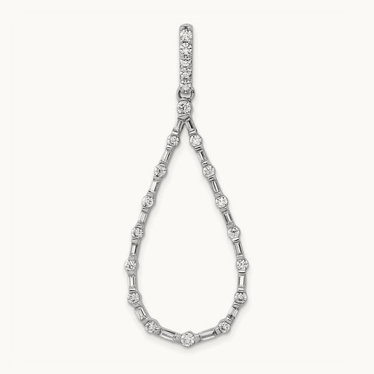 3/4ct. Diamond Teardrop Pendant, 14K White Gold