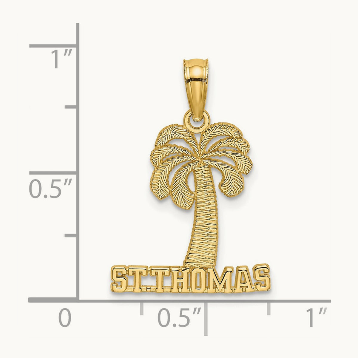 ST. THOMAS Under Palm Tree Charm, 14K