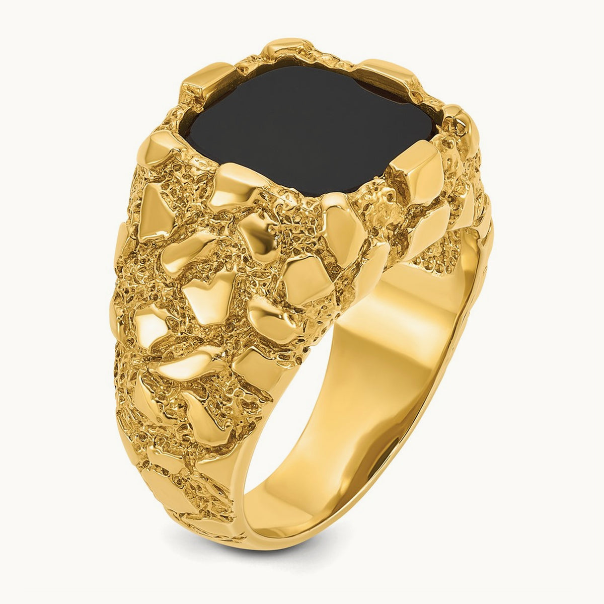 IBGoodman Men's Onyx Nugget Complete Ring, 14K