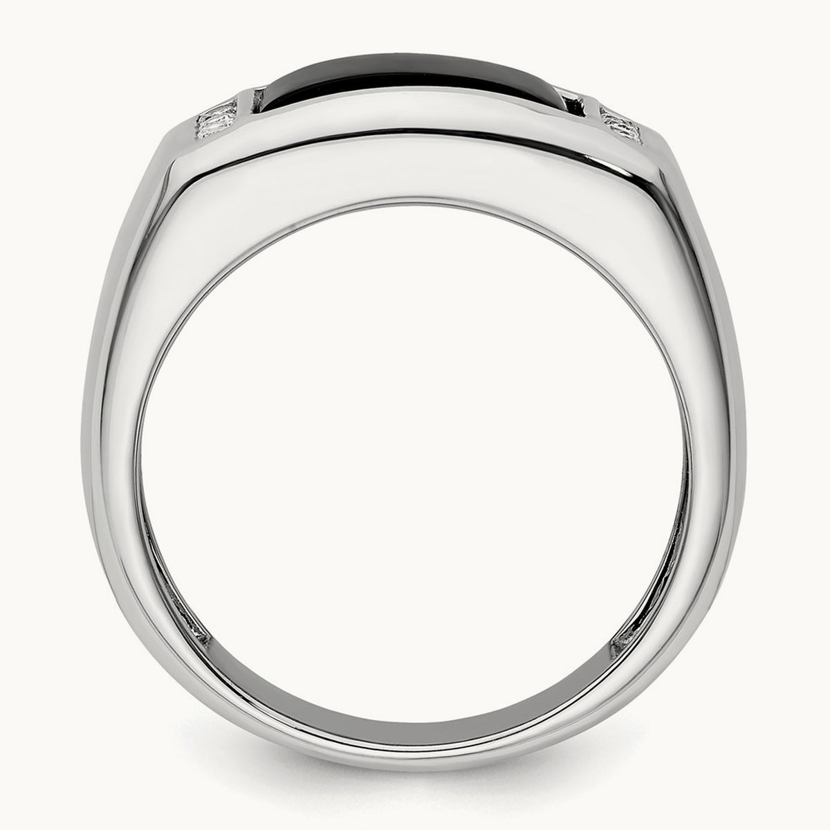 Onyx Men's Ring, 0.20 ct tw Lab-Grown Diamond