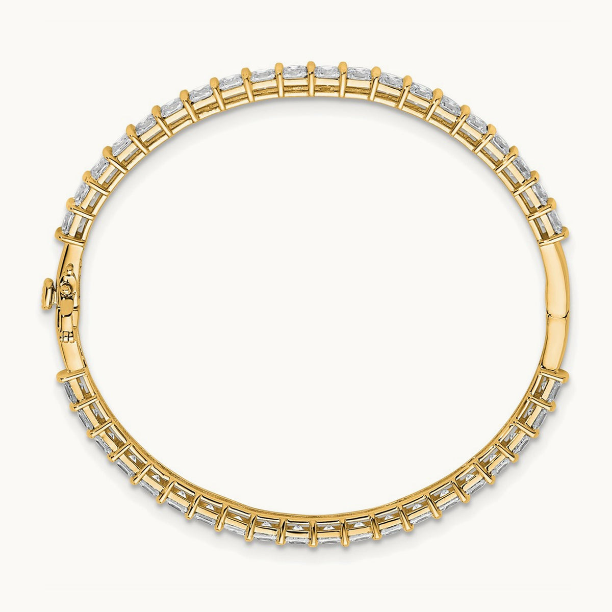 Hinged Bangle, 7.25 ct tw Lab-Grown Diamond — 14K Yellow Gold