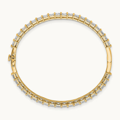 Hinged Bangle, 7.25 ct tw Lab-Grown Diamond — 14K Yellow Gold