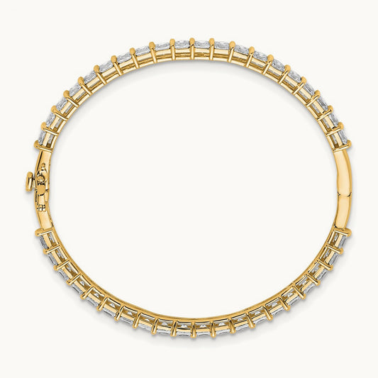Hinged Bangle, 7.25 ct tw Lab-Grown Diamond — 14K Yellow Gold