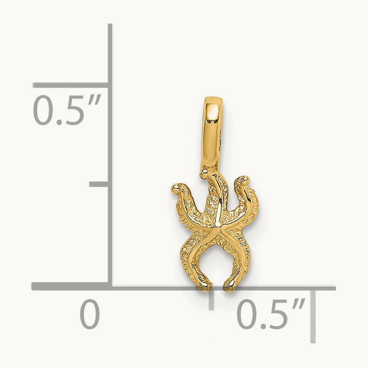 Mini Starfish with Fixed Bail Charm, 14K