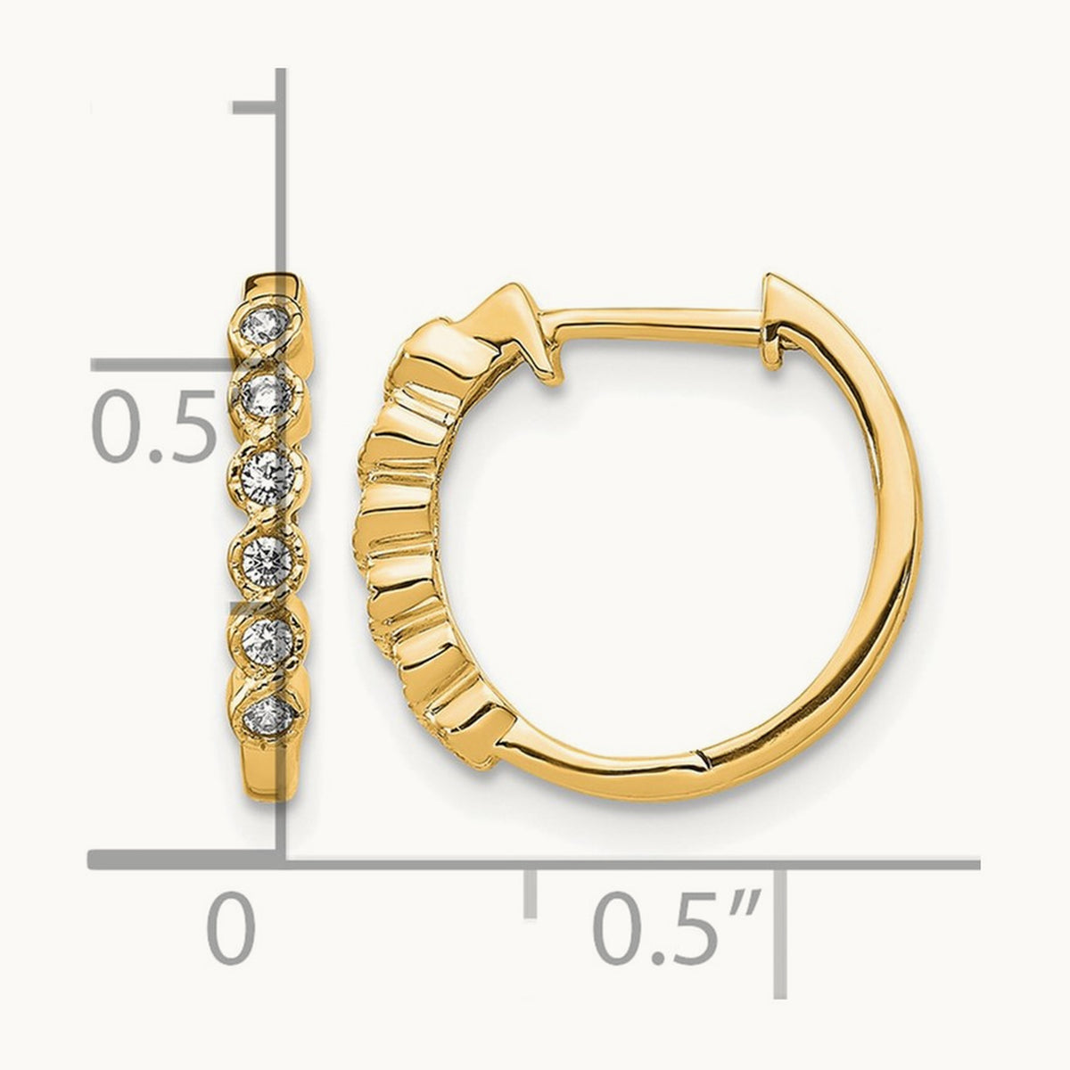 Diamond Hinged Hoop Earrings — 14K Yellow Gold