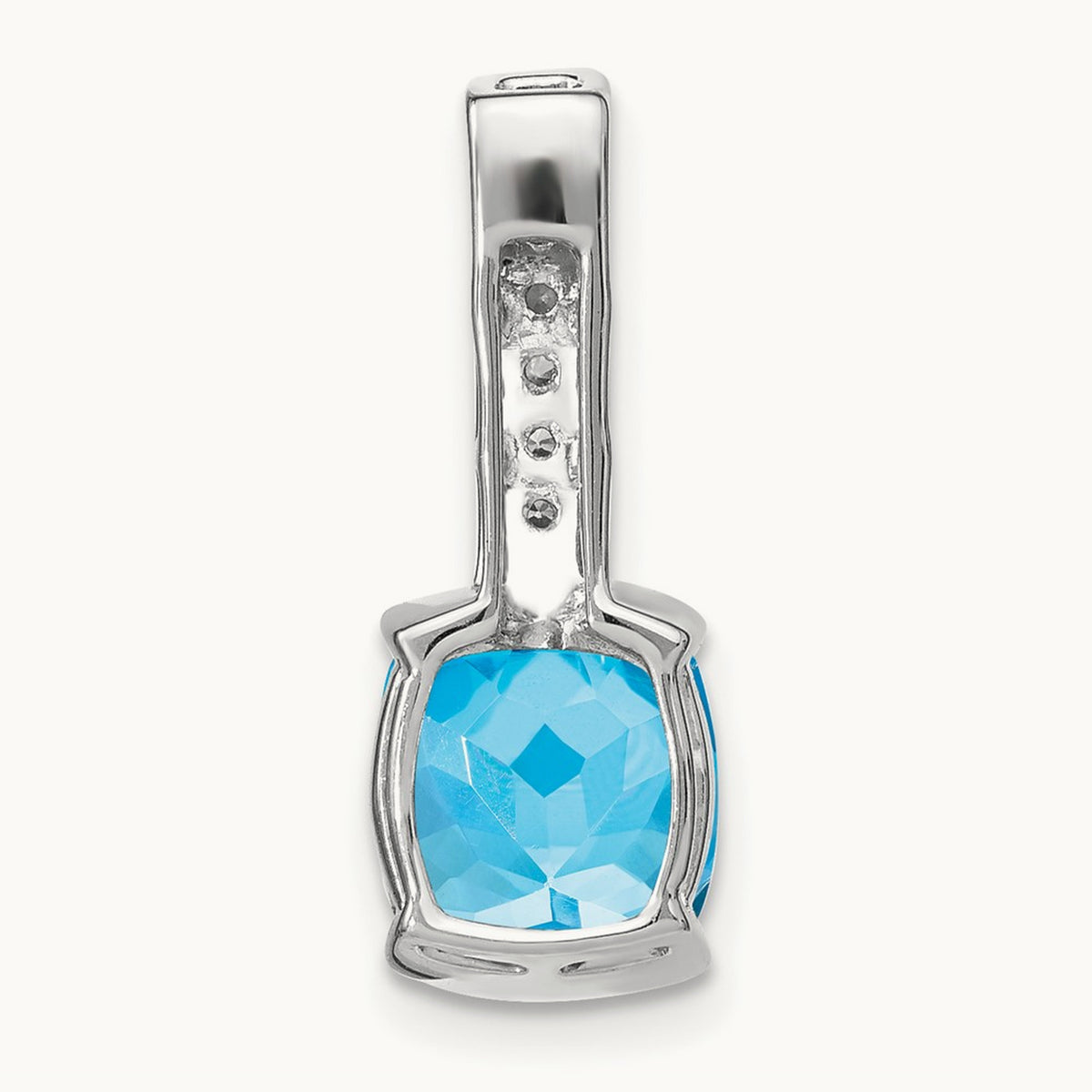 Cushion Blue Topaz and Diamond Pendant — photo set