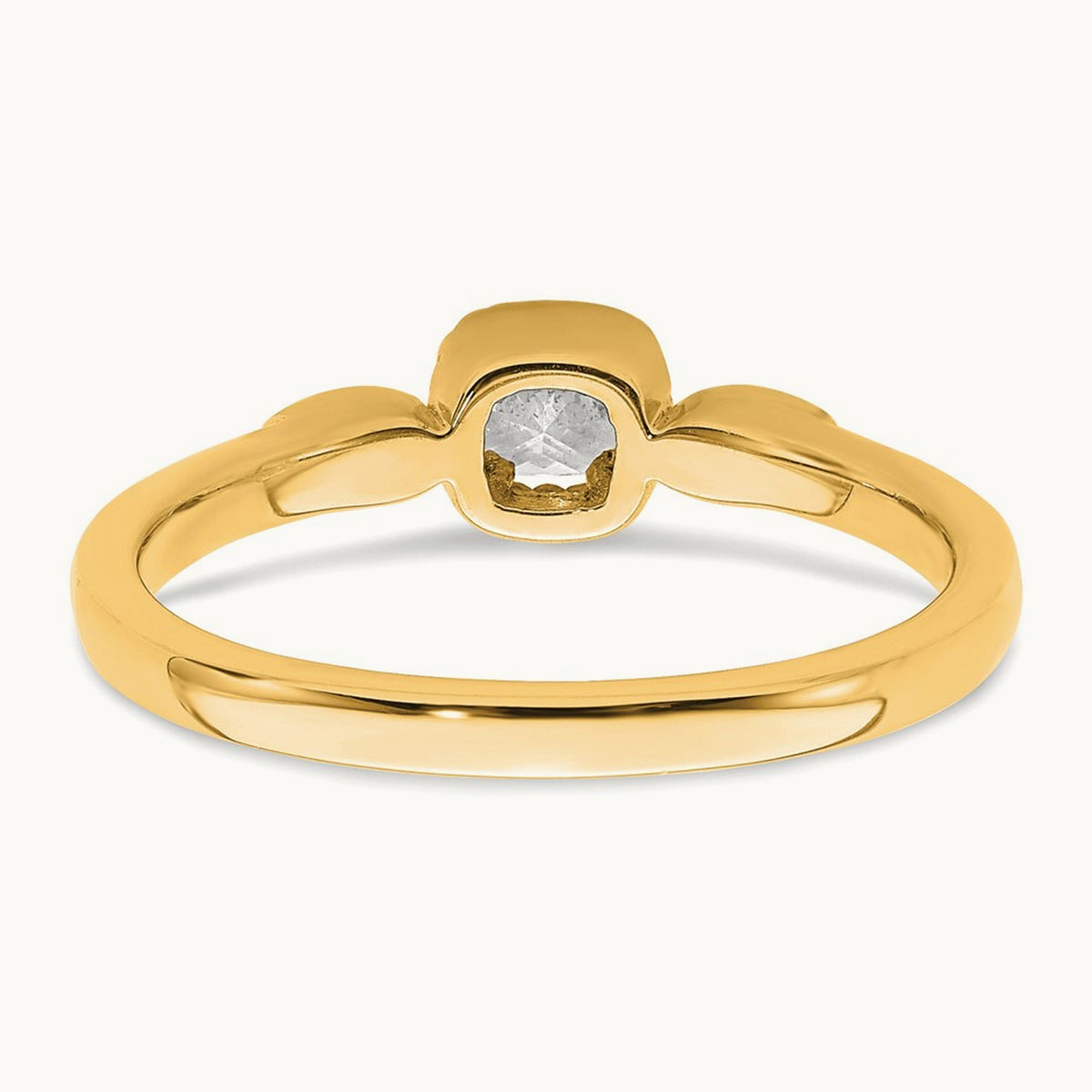 Gold Petite Rope Edge Cushion Ring, 0.25 ct tw — 14K Yellow Gold