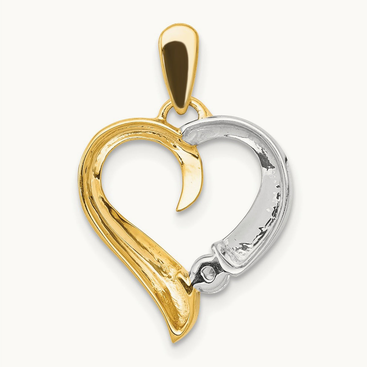 1/15ct. Diamond Heart Pendant, 14K Two-tone