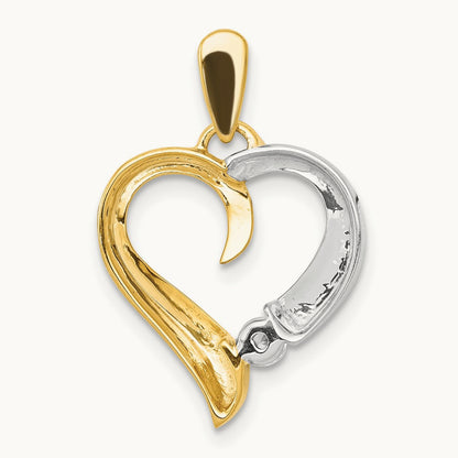 1/15ct. Diamond Heart Pendant, 14K Two-tone