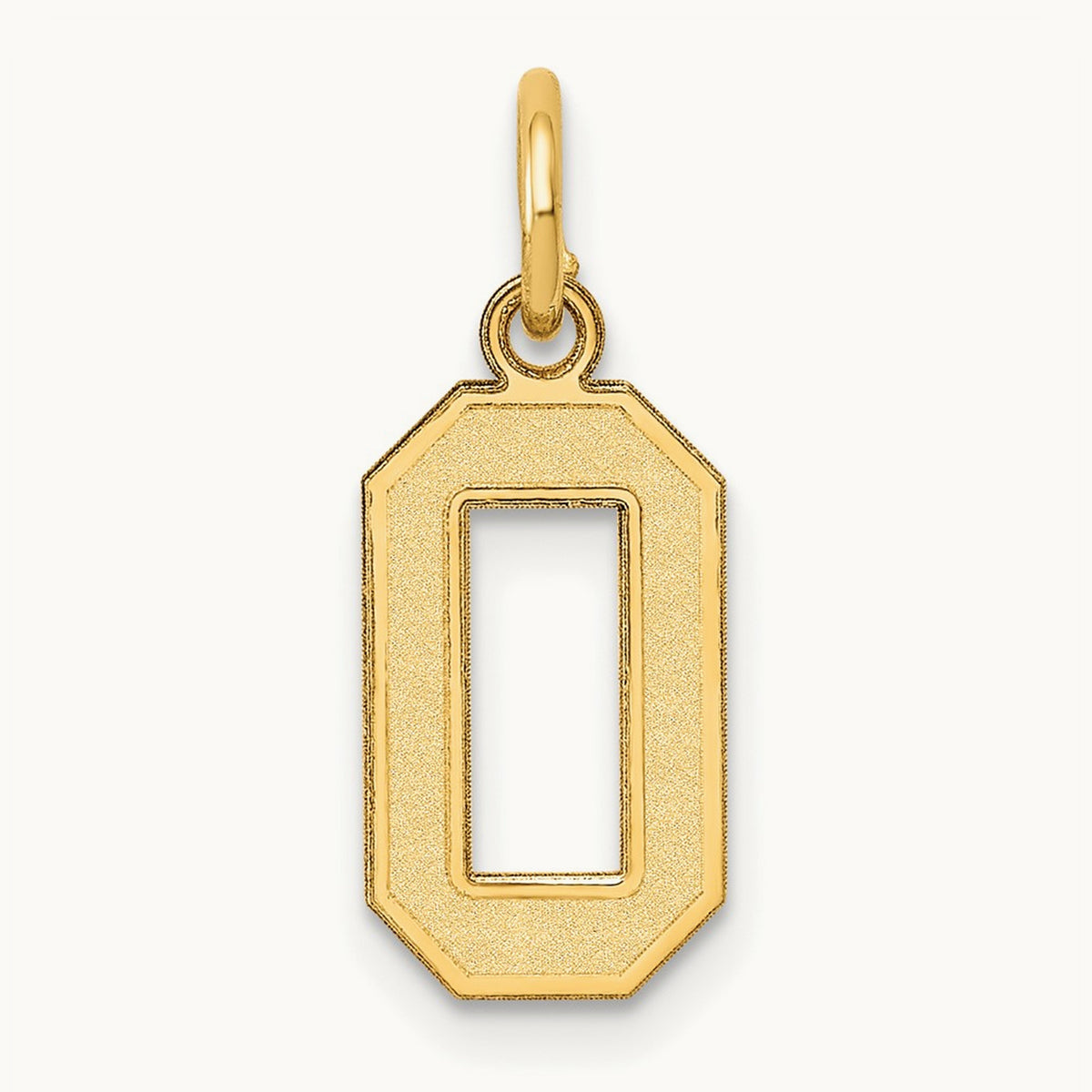 Small Satin Number 0 Charm, 14K
