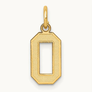Small Satin Number 0 Charm, 14K