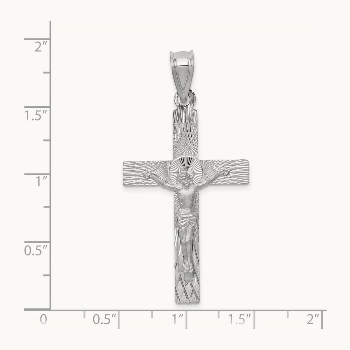 Crucifix Pendant, 14K White Gold