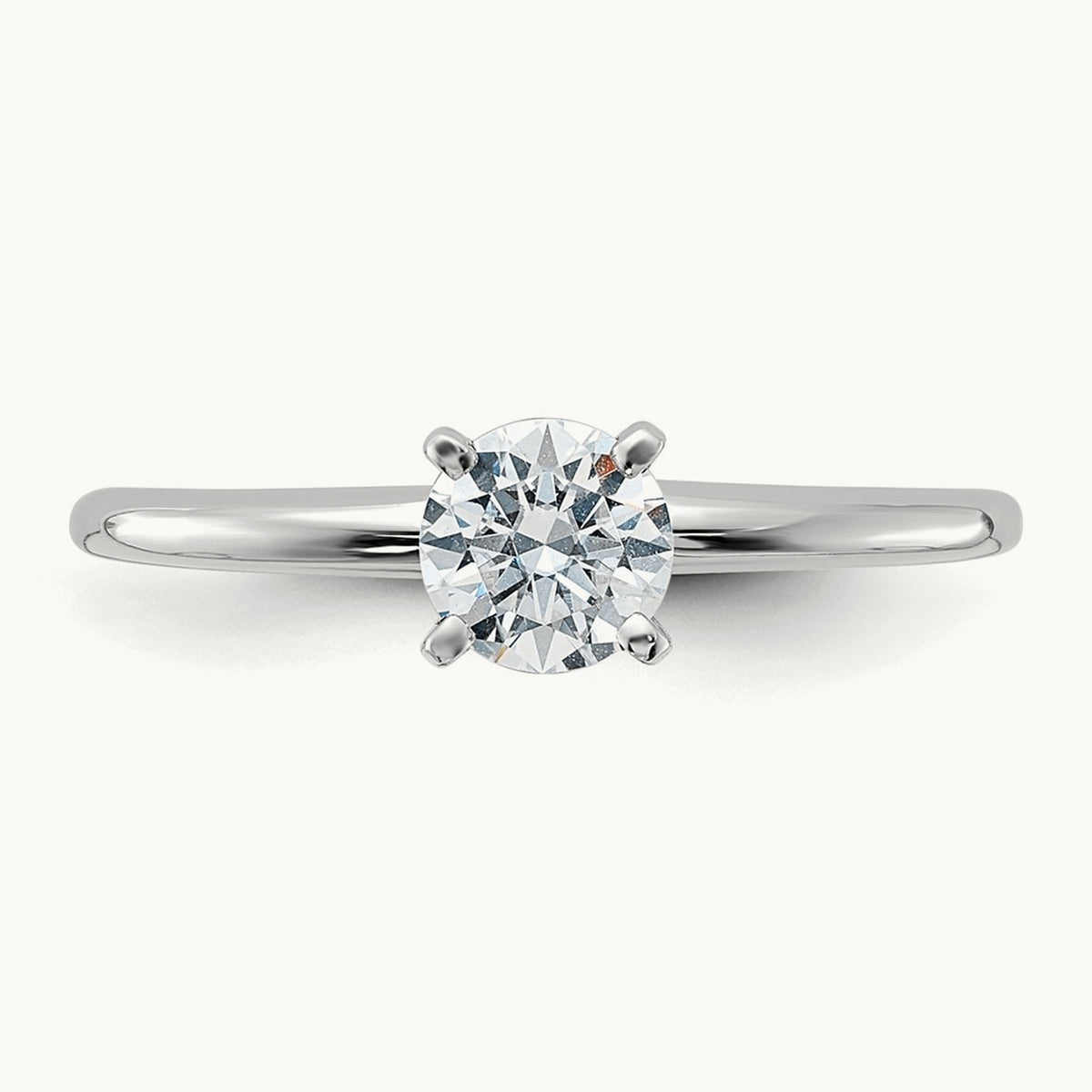 Round Solitaire Engagement Ring, 0.50 ct tw Lab-Grown Diamond — 14K White Gold
