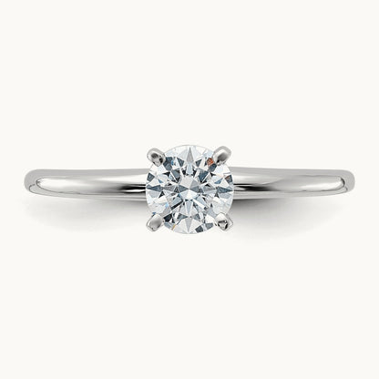 Round Solitaire Engagement Ring, 0.50 ct tw Lab-Grown Diamond — 14K White Gold