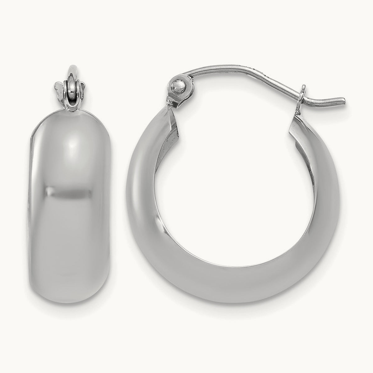 Fancy Hoop Earrings, 14K White Gold