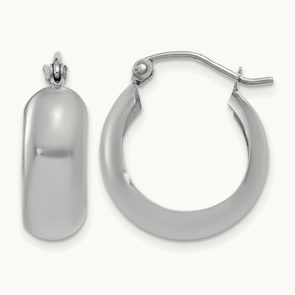 Fancy Hoop Earrings, 14K White Gold