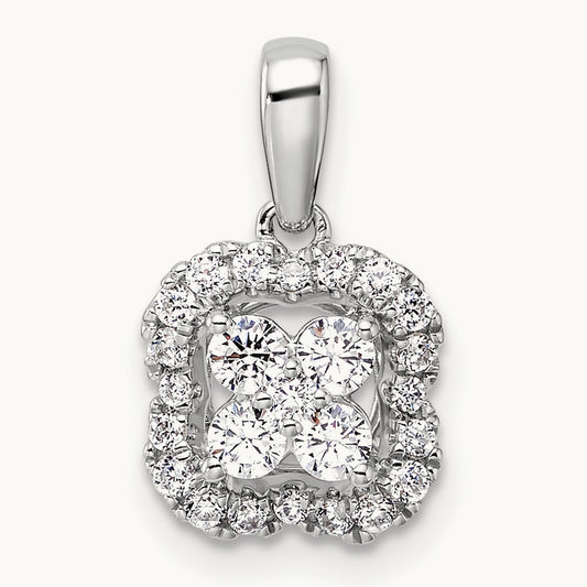 Square Halo Pendant, 0.50 ct tw Lab-Grown Diamond