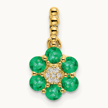 Emerald and Diamond Floral Pendant — photo set