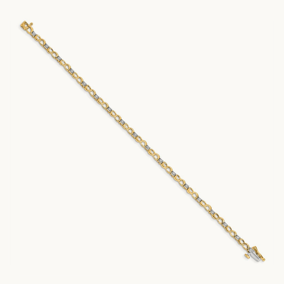 Diamond Figure 8 Link Bracelet — 14K Yellow Gold