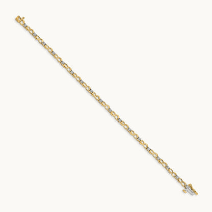 Diamond Figure 8 Link Bracelet — 14K Yellow Gold