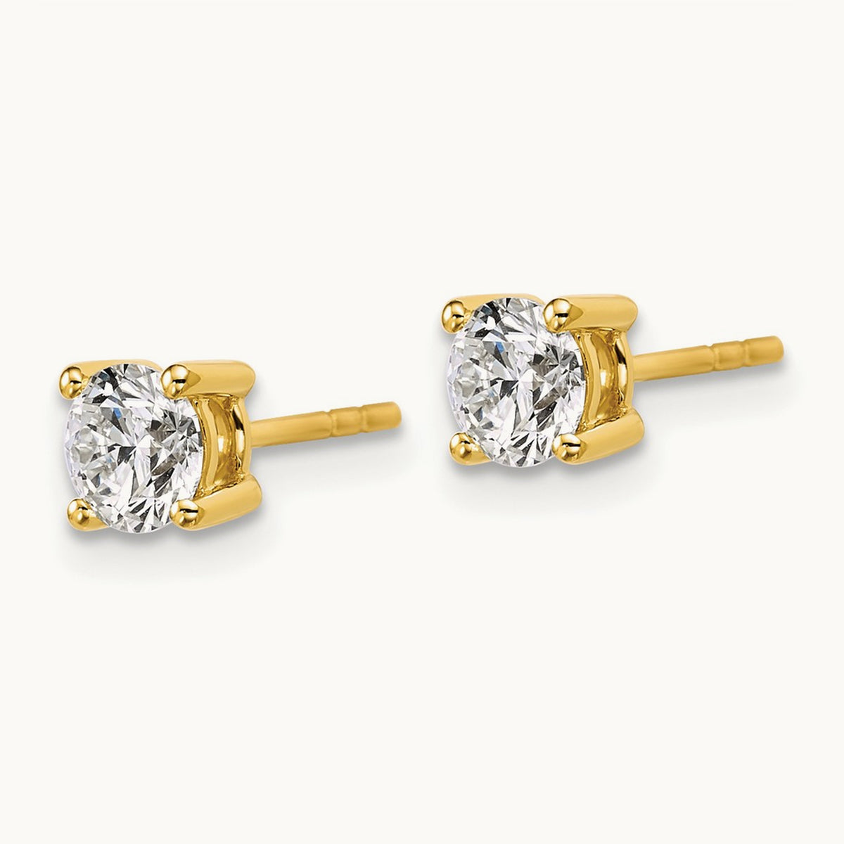 Round Heavyweight Stud Earrings, 0.10-7.00 ct tw Lab-Grown Diamond — 1 ct, 18K Yellow Gold