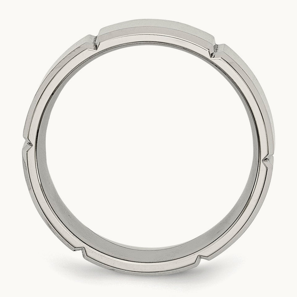 Brushed/Polished Grooved Beveled Edge Band — photo set