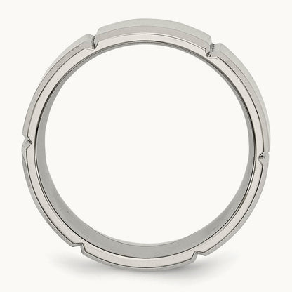 Brushed/Polished Grooved Beveled Edge Band — photo set