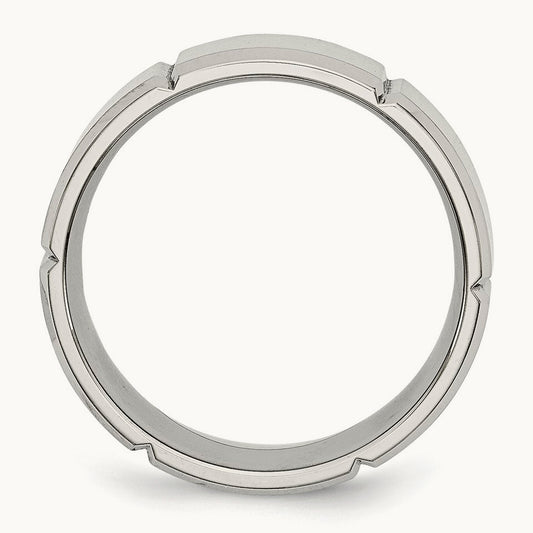 Brushed/Polished Grooved Beveled Edge Band — photo set