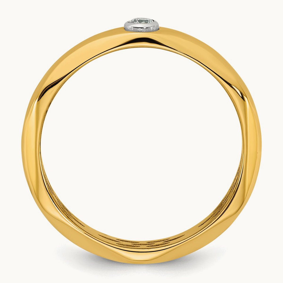14ktt IB Goodman Mens Polished Complete 1/20ct Diamond Band Ring