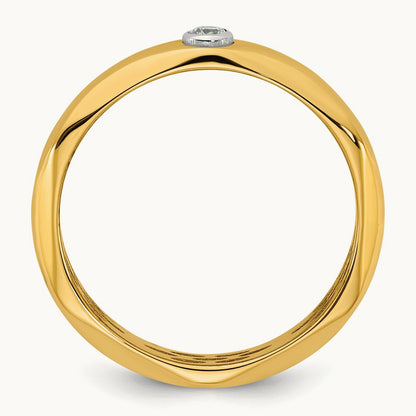 14ktt IB Goodman Mens Polished Complete 1/20ct Diamond Band Ring