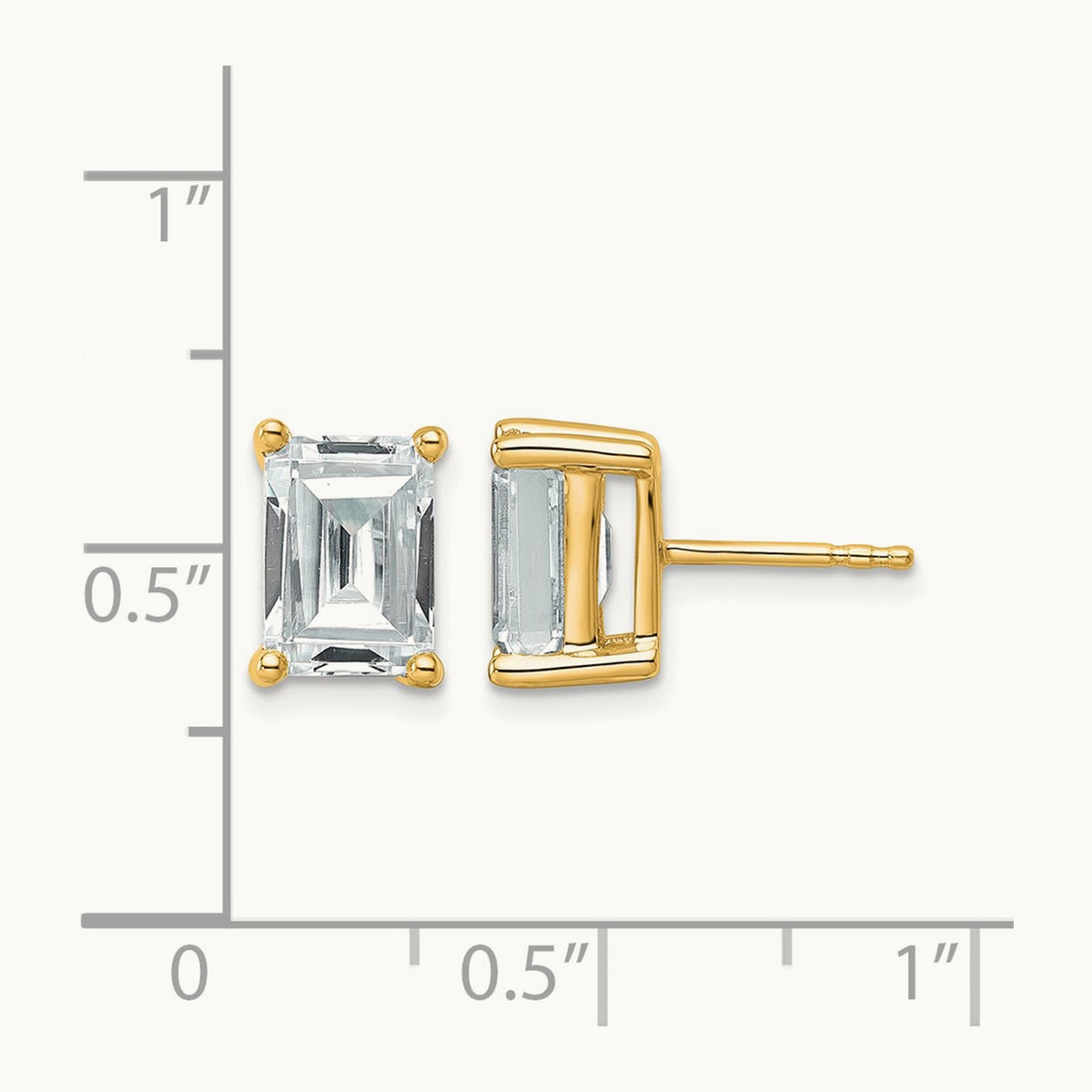 Emerald Four-Prong Stud Earrings, 0.50-6.00 ct tw Lab-Grown Diamond — 4 ct, 14K Yellow Gold