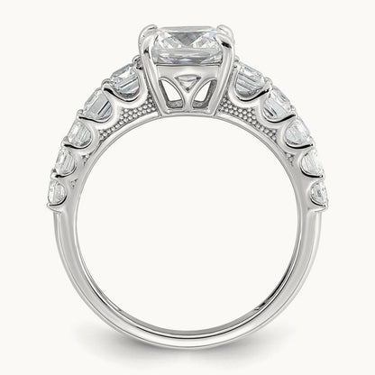 Cushion Engagement Ring, 3.25 ct tw Lab-Grown Diamond — 14K White Gold