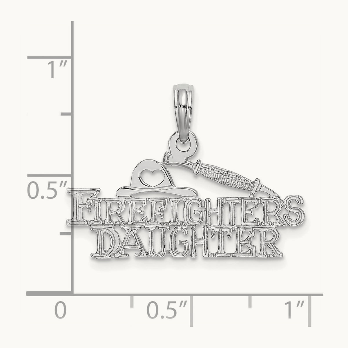 FIREFIGHTER'S DAUGHTER Charm — 14K White Gold