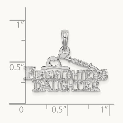 FIREFIGHTER'S DAUGHTER Charm — 14K White Gold
