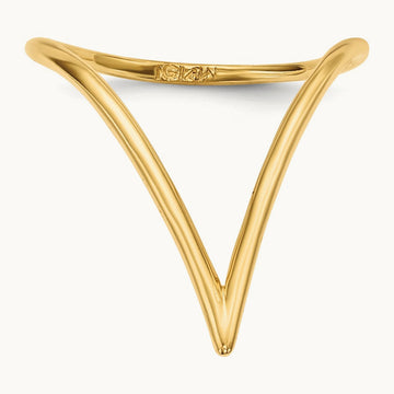 Chevron Shaped Ring, 14K