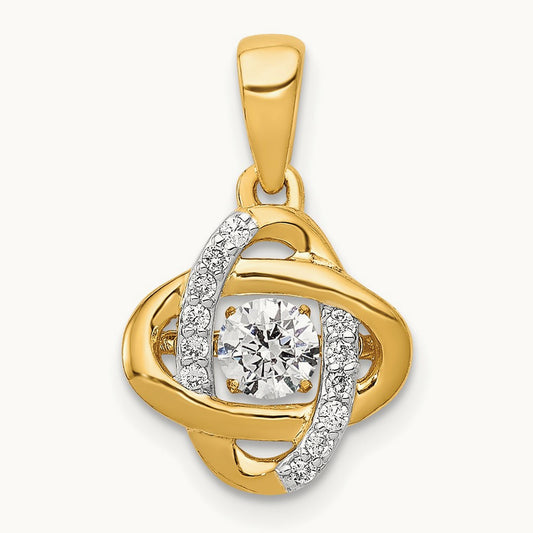 1/3ct. Vibrant Moving Diamond Fancy Knot Pendant, 14K