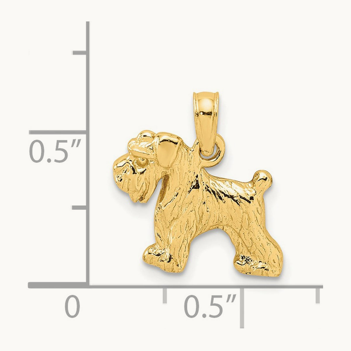 Schnauzer Dog Pendant, 14K