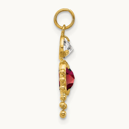 January Boy Birthstone Charm, 14K