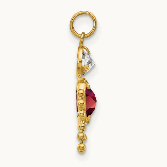 January Boy Birthstone Charm, 14K