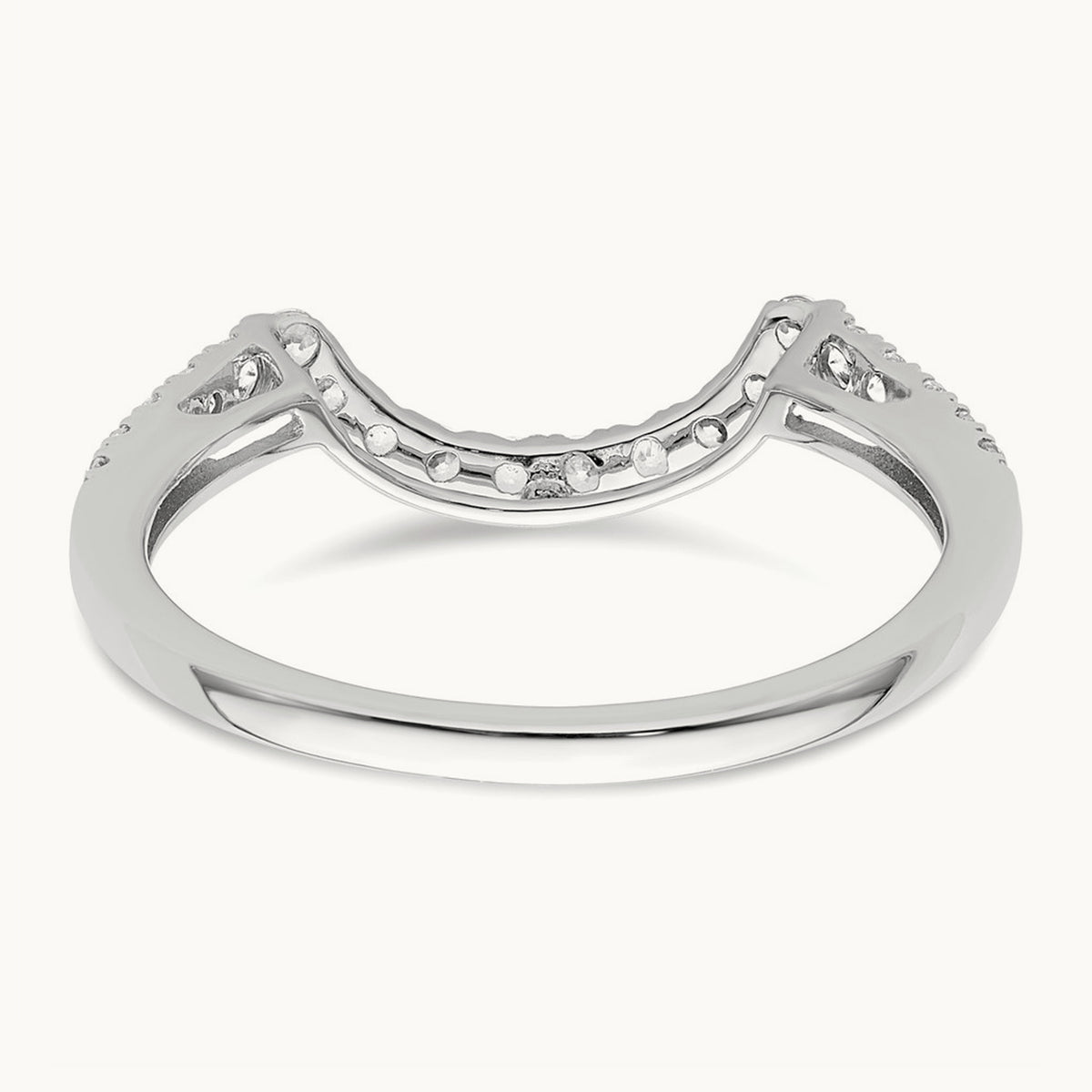 Diamond Contour Wedding Band, 14K White Gold
