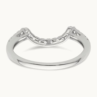 Diamond Contour Wedding Band, 14K White Gold