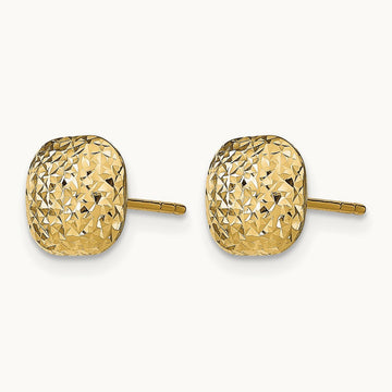 Polished D/C Button Post Earrings, 14K — Leslie's