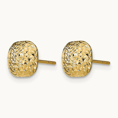 Polished D/C Button Post Earrings, 14K — Leslie's