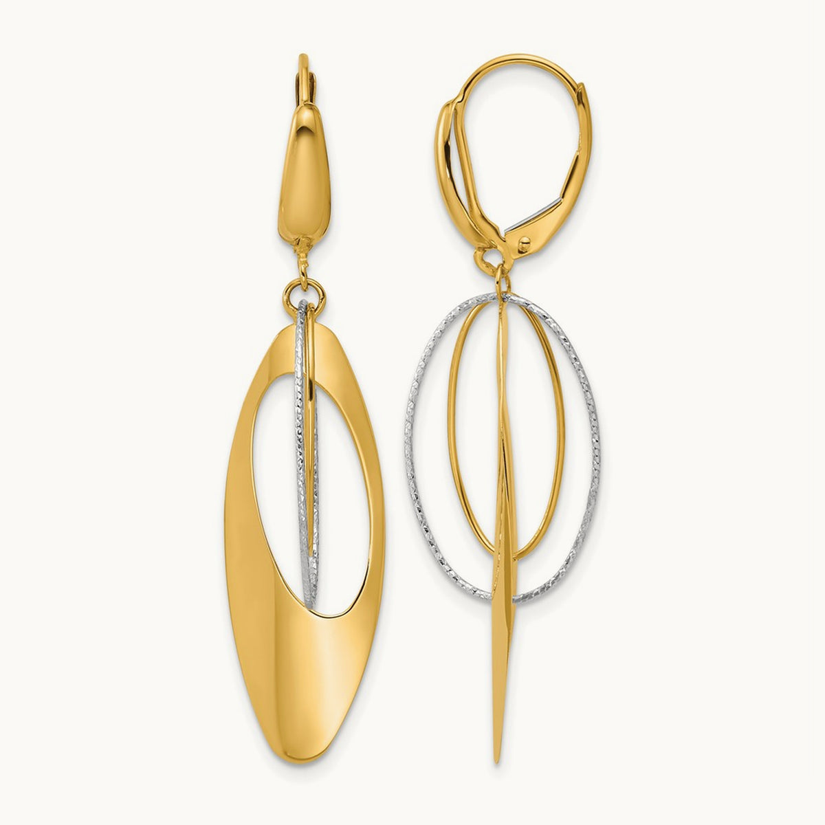 Polished / Dia-cut Dangle Leverback Earrings — Leslie's — photo set